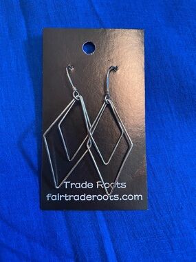 Fair Trade Roots Silver Rhombus dangle earrings
